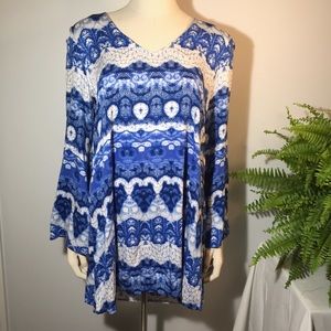 Forever 21 Blue & White Tunic Dress Sz M NWT